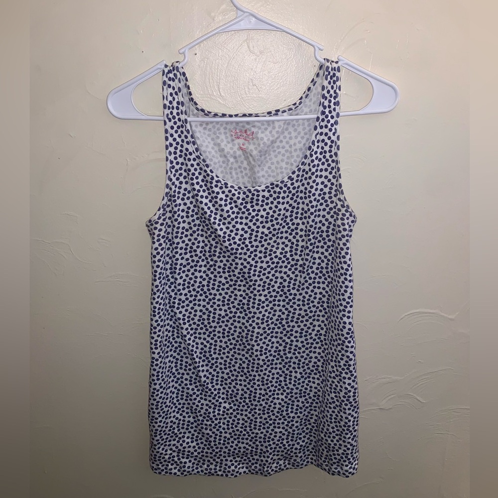 Isabel Maternity by Ingrid & Isabel White Tank with Navy Polka Dots